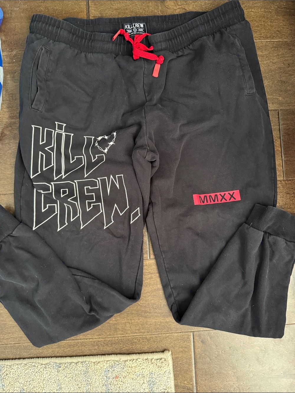 Kill Crew MMX Black Sweatpants with Red Accents